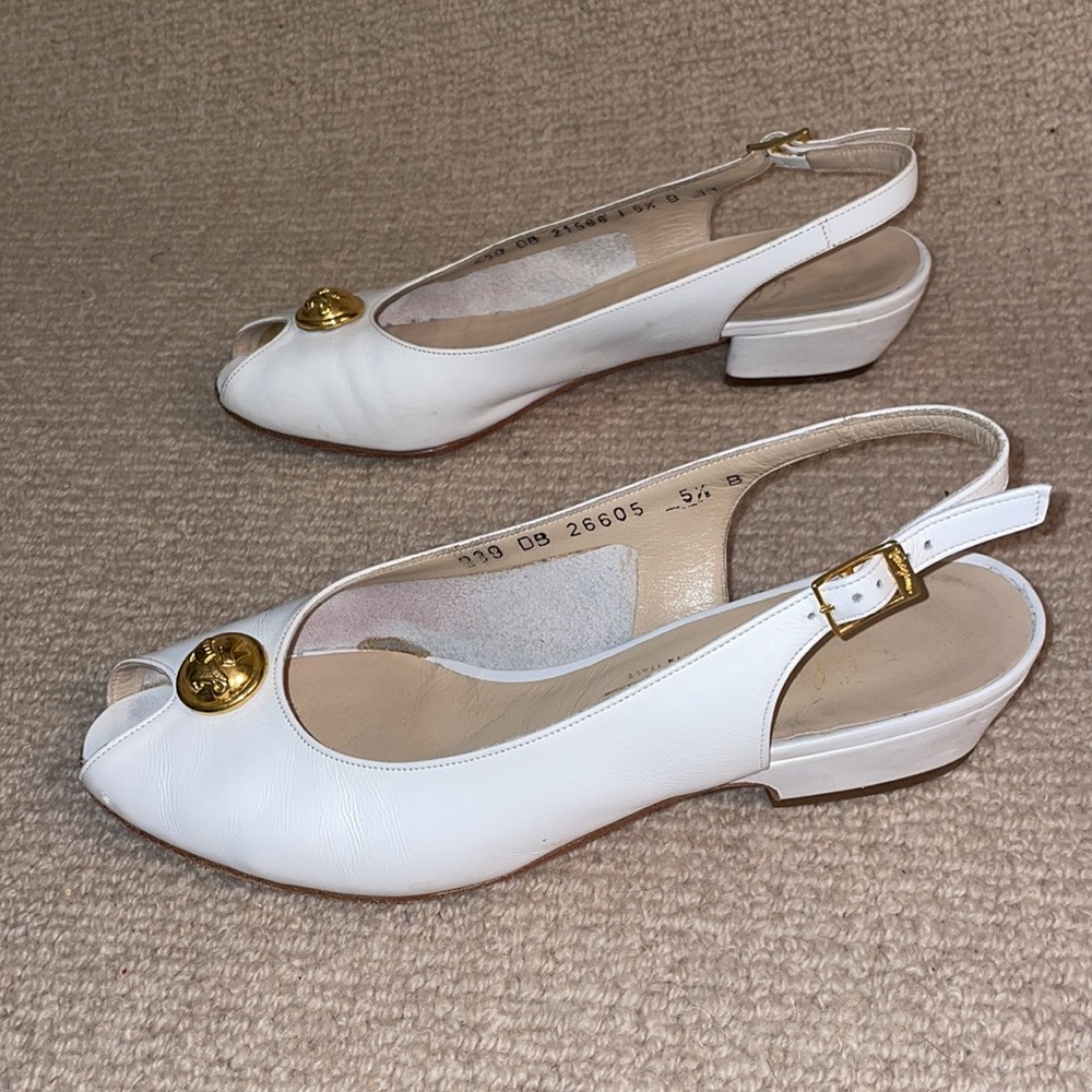 Salvatore Ferragamo Slingback Peep Toe Heels - Picture 5 of 15